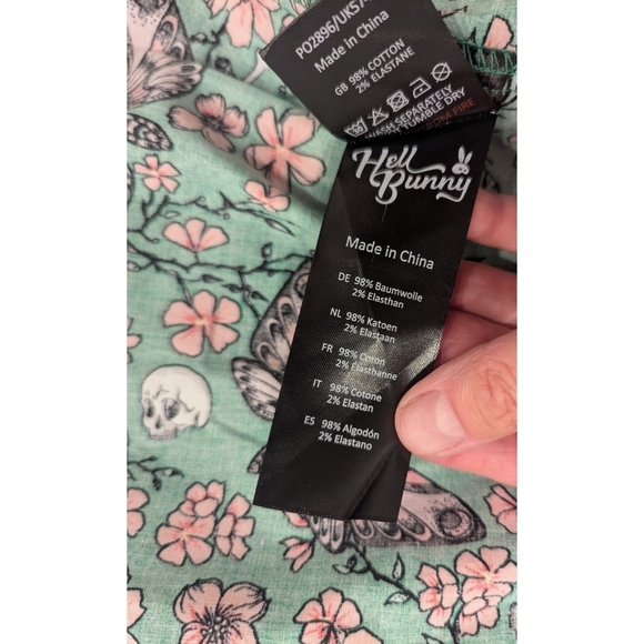 Hell Bunny Retro Rockabilly Skull Butterfly Dress Size 8 - Picture 8 of 10